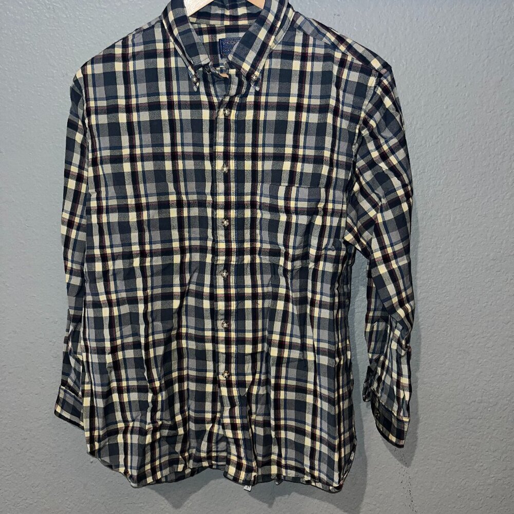 PENDLETON 100% Virgin Wool Plaid Long Sleeve Button Down Men's Shirt - Size XL